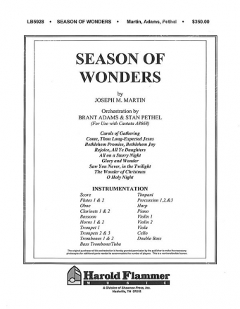 Joseph M. Martin, Season of Wonders Orchestra Partitur + Stimmen