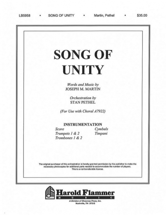 Joseph M. Martin, Song of Unity Orchestra Partitur + Stimmen