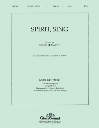 Joseph M. Martin_Mary Martin, Spirit, Sing Bass, Drums and Percussion Partitur + Stimmen