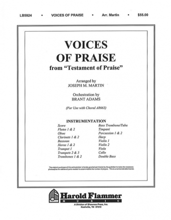 Charles Wesley, Voices of Praise from Testament of Praise Orchestra Partitur + Stimmen