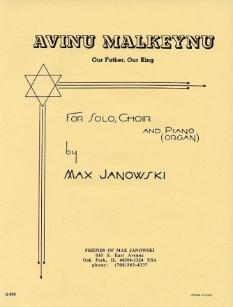 Max Janowski, Avinu Malkeynu SATB Chorpartitur