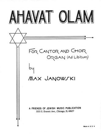 Aminadav Aloni, Ahavat Olam SATB Chorpartitur