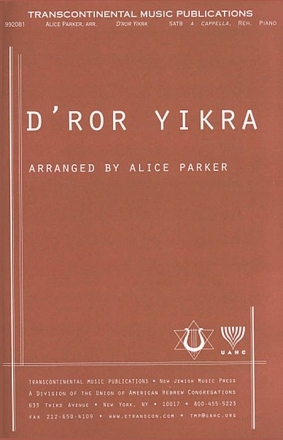 D'ror Yikra SATB a Cappella Chorpartitur