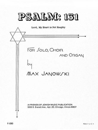 Max Janowski, Psalm 131 SATB Chorpartitur