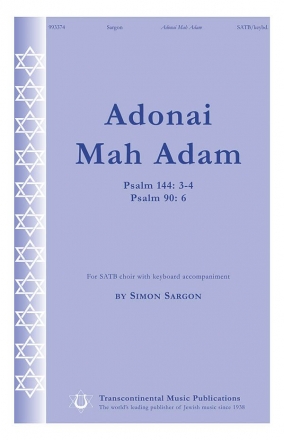 Simon Sargon, Adonai Mah Adam SATB Chorpartitur