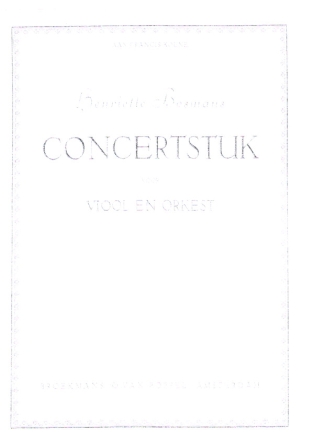 Concertstuk (Concert Piece) for violin and orchestra piano reduction with violin solo part