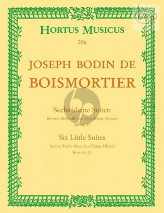 Joseph Bodin de Boismortier, Duetten 2 Recorders Buch