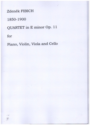 Quartet in E Minor op.11 for piano, violin and viola and cello score and parts