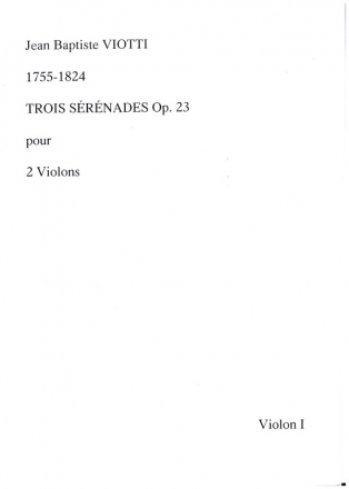 3 Srnades op.23 pour 2 violons parties