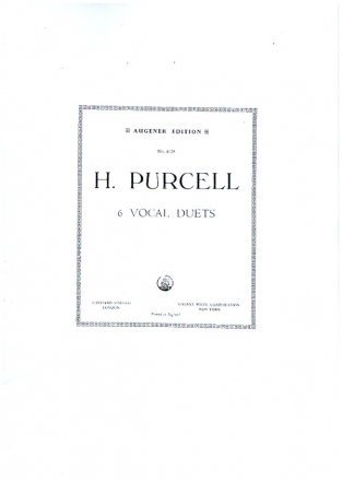 6 Vocal Duets for high-medium voice and piano