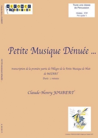 Claude-Henry Joubert, Petite Musique Denuee Percussionensemble Partitur + Stimmen