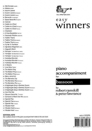 Ramskill_Lawrence, Easy Winners for Bassoon Fagott Buch