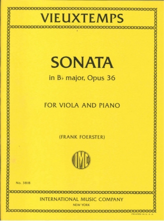 Henri Vieuxtemps, Sonata In Bb Major Opus 36 Viola und Klavier