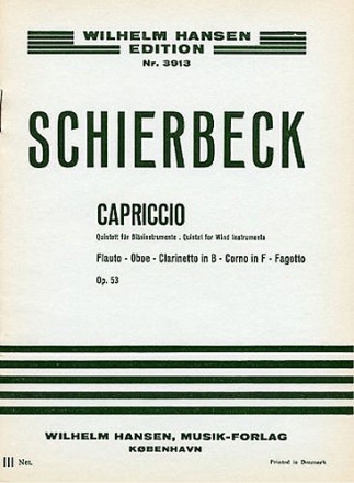 Poul Schierbeck, Capriccio Op. 53 Orchestra Studienpartitur