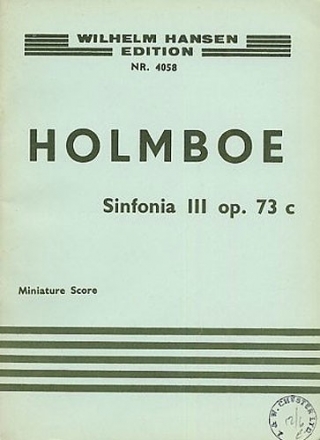 Vagn Holmboe, Sinfonia No. 3 For Strings Orchestra Studienpartitur