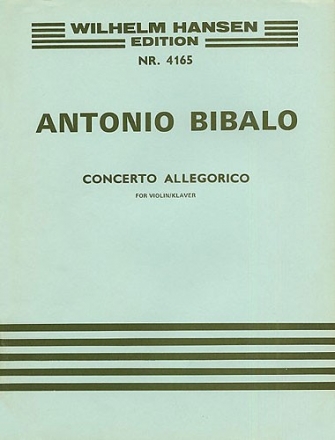 Antonio Bibalo, Concerto Allegorico Violine und Klavier Buch