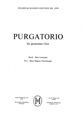 Bent Lorentzen, Purgatorio SSAATTBB Buch