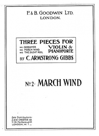 Cecil Armstrong Gibbs, March Wind Violine und Klavier Buch