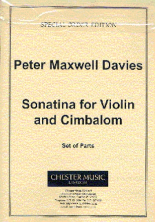 Peter Maxwell Davies, Sonatina For Violin And Cimbalom Violin and Percussion Stimmen-Set