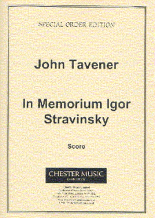 John Tavener, In Memorium Igor Stravinsky Chamber Ensemble Partitur