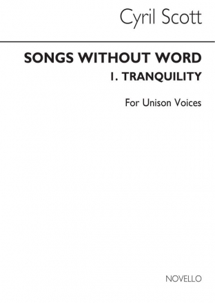 Cyril Scott, Tranquility Vocal and Piano Buch