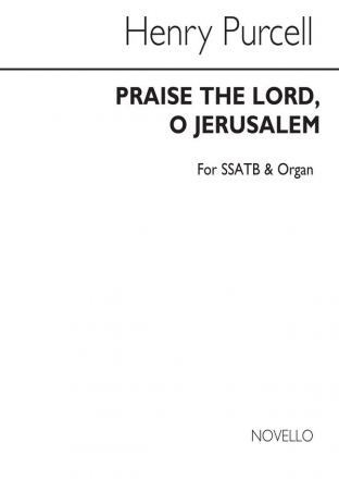 Henry Purcell, Praise The Lord, O Jerusalem SATB and Organ Chorpartitur