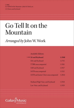 Go Tell It on the Mountain Two-Part Treble Voices [SA] and Piano Stimme