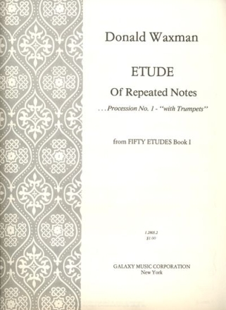 Donald Waxman, Etude No. 2: Repeated Notes Piano Method Buch