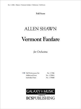 Allen Shawn, Vermont Fanfare Orchestra Partitur + Stimmen