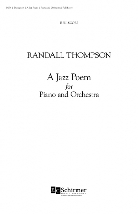 Randall Thompson, A Jazz Poem, A, for Piano & Orchestra Orchestra Partitur