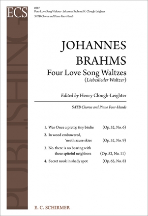 Johannes Brahms, Four Love Song Waltzes, Op.52/6,9,11 & Op.65/8 SATB, Piano Four-Hands Stimme