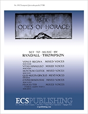 Randall Thompson, Six Odes of Horace: Quis multa gracilis TTBB a Cappella Stimme