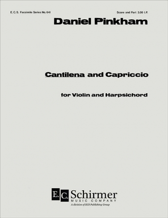 Daniel Pinkham, Cantilena and Capriccio Violin and Harpsichord Partitur + Stimmen