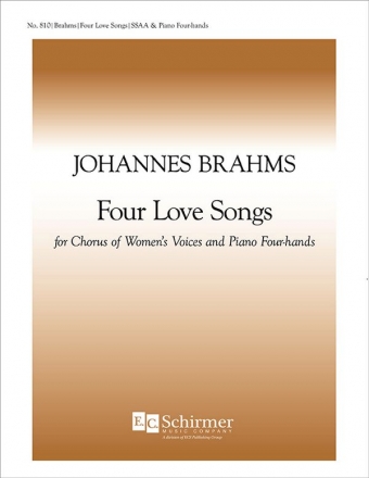 Johannes Brahms, Four Love Song Waltzes, Op.52/6,9,11 & Op.65/8 SSAA , Piano Four-hands Stimme