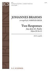 Johannes Brahms, Two Responses from Motet, Opus 29, No. 2 SSAA a Cappella Stimme