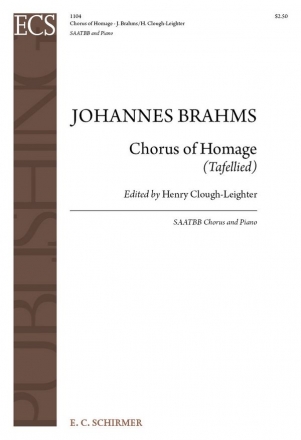 Johannes Brahms, Chorus of Homage SAATBB and Piano Stimme