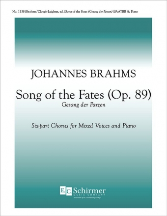 Johannes Brahms, Song of the Fates SAATBB and Piano Stimme