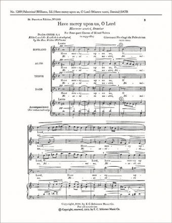 Giovanni Pierluigi da Palestrina, Have Mercy Upon Us SATB Stimme