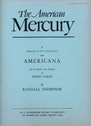 Randall Thompson, Americana Orchestra Partitur