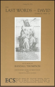 Randall Thompson, The Last Words of David TTBB, Piano or Full Orchestra or Band Stimme