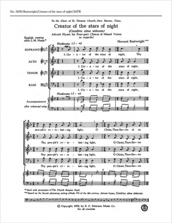 Howard Boatwright, Creator of the Stars SATB Stimme