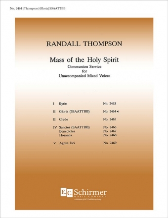 Randall Thompson, Mass of the Holy Spirit: No. 2. Gloria SATB divisi Stimme