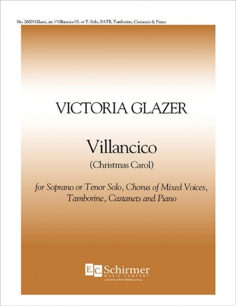 Villancico Soprano or Tenor Solo, SATB, Piano, Percussion [Tambourine, Castenets] Stimme