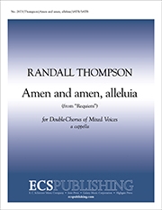 Randall Thompson, Requiem: Amen and amen, alleluia SATB/SATB Chorpartitur