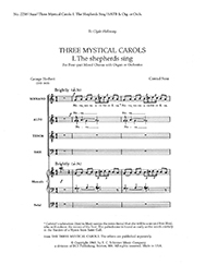 Conrad Susa, Three Mystical Carols: The Shepherds Sing SATB, Organ or Orchestra Stimme