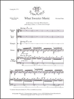 Michael Fink, What Sweeter Music SATB, harp, guitar or Piano and triangle Stimme