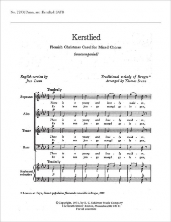 Kerstlied SATB Stimme