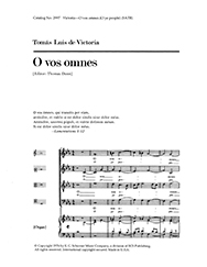 Toms Luis de Victoria, O vos omnes SATB Stimme