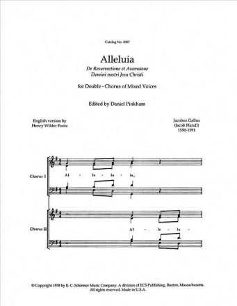 Jacob Handl, Alleluia! In resurrectione tua Christe SATB/SATB Stimme