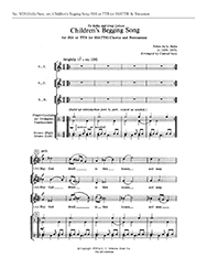 Adam De La Halle, Children's Begging Song SSA [Women or Children] or TTB or SATB divisi, Percussion Stimme